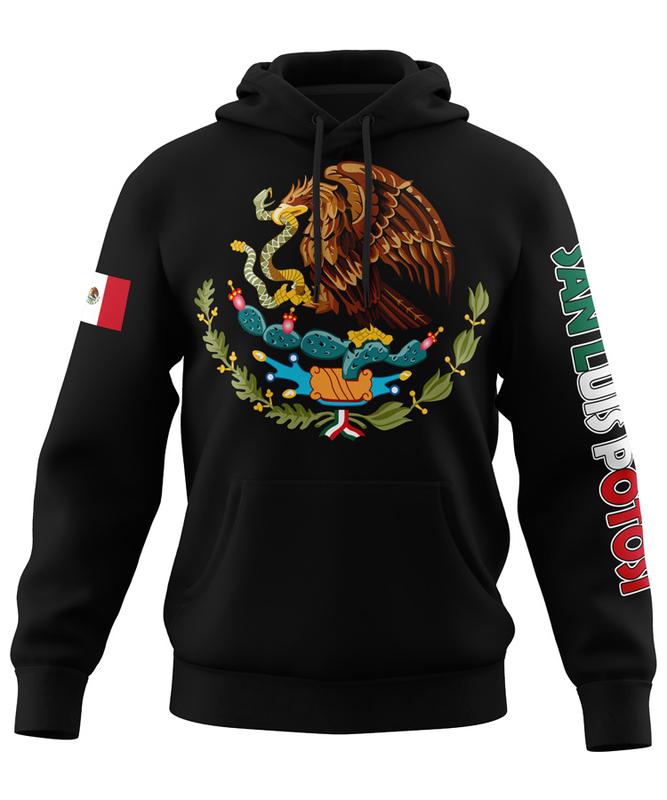 Mexico States Design Black Hoodie