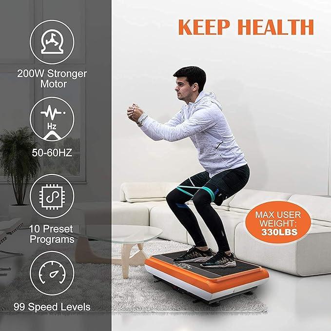 Vibration Plate Exercise Machine with 265LBS Loading Capacity, Lymphatic Drainage Machine, Whole