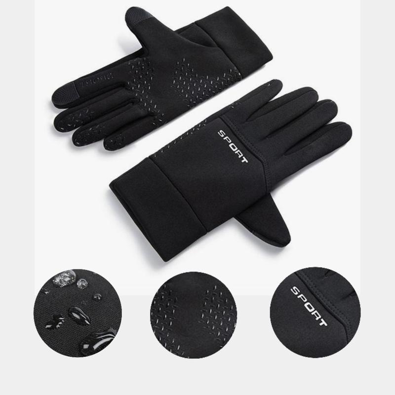 Outdoor Sports Gloves, 1 Pair Winter Warm Non-slip Touch Screen Gloves, Windproof Waterproof Thickened Gloves for Men & Women, Sports & Outdoor Accessories, Christmas Gift