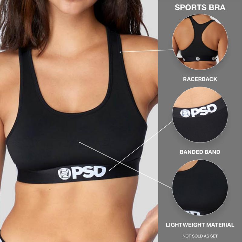 PSD Women's Carribean Solid Racerback Sports Bra - Comfortable, Breathable, Ultra-light Fabric