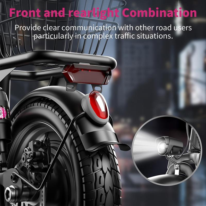 Adult Electric Scooter With Basket 14'' Urban Commuter Multifunctional E-Scooter 500W Motor 36V 13AH Removable Battery Electric Scooter