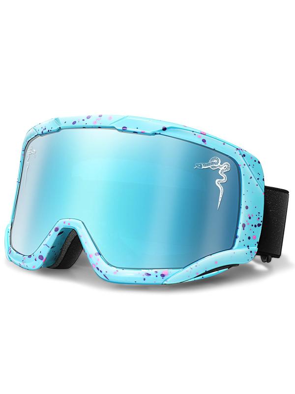 Sporty Unisex's All Over Print Anti-Fog Ski Goggles, Snake Printed Adjustable Outdoor Sports Windproof Goggles, Sport Eyewear for Skiing Skating Women Men