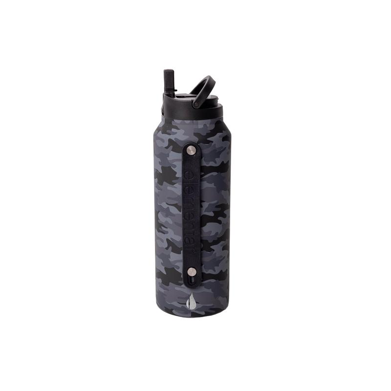 Iconic Sport 32oz Water Bottle - Black Camo - Stainless Steel Leakproof Reusable Bottle