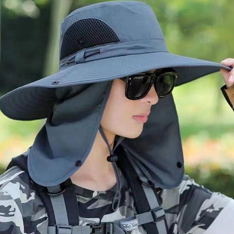 Outdoor Fishing Hat, Summer Outdoor Work Face Covering Hat, Detachable Large Brim Cap, Mountain Climbing Hat, for Women and Men, Camping Accessories