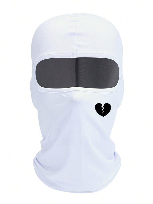 Street Trend Heart Graphic Ski Mask, Sports Soft Comfy Ski Mask for Both Women & Men, Personalized and Stylish Ski Mask Suitable for Outdoor Sports, Skiing