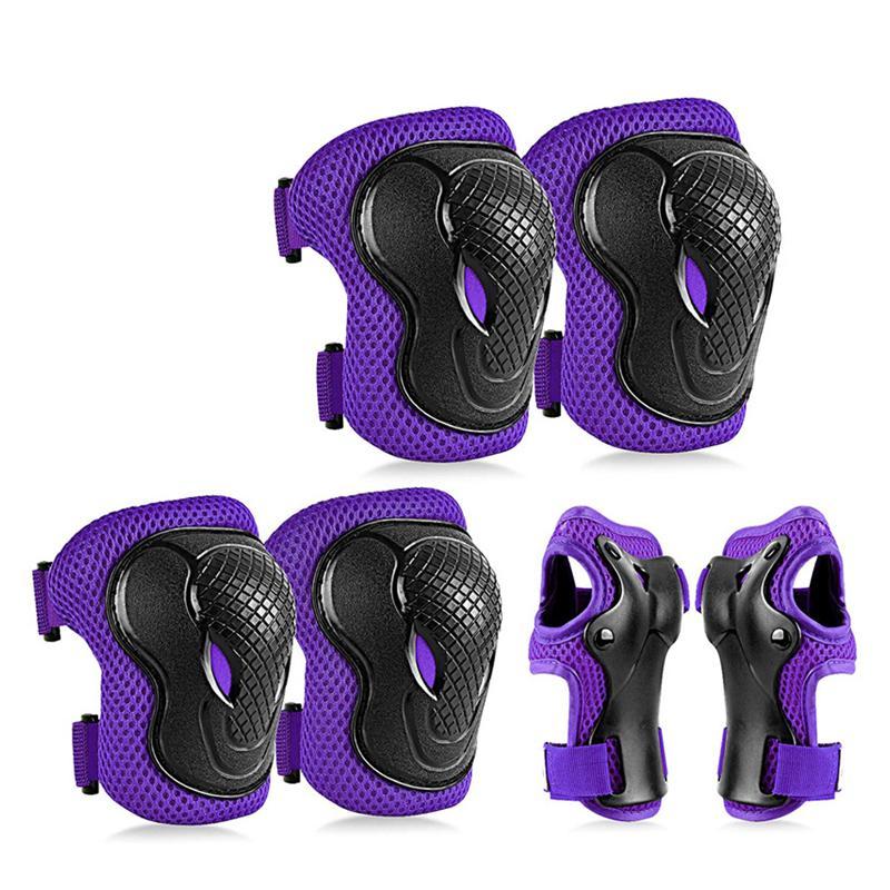 Skateboard Protective Gear Set, 6 Counts set Elbow & Knee Pads, Elbow & Knee Protector, Protective Gear for Skating, Cycling, Skiing, Scooter, Balance Bicycle