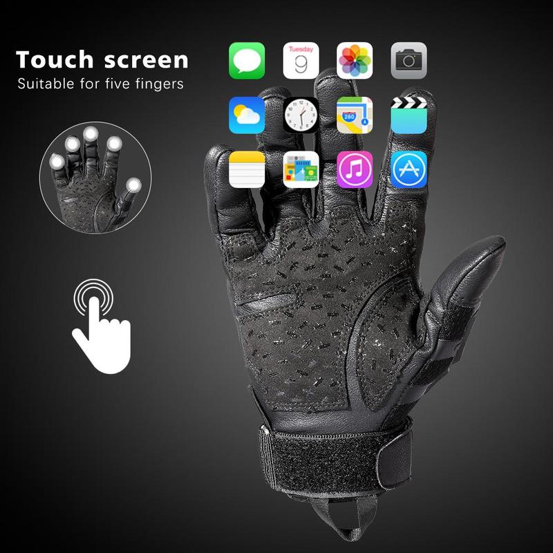 Sports Protective Tactical Gloves, Hard Shell Full Finger Highly Sensitive Touch Screen PU Breathable Anti-Slip Outdoor Protective Gear, for Working Hiking Sports, Christmas Gift