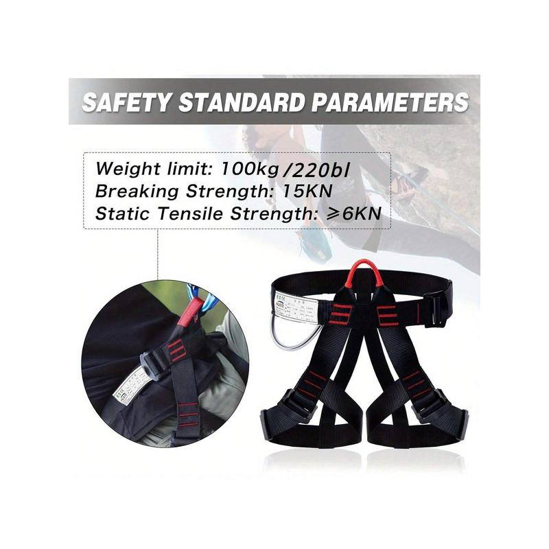 Adjustable Climbing Harness: Half Body Design For Caving, Rock Climbing, Rappelling & Tree Protection