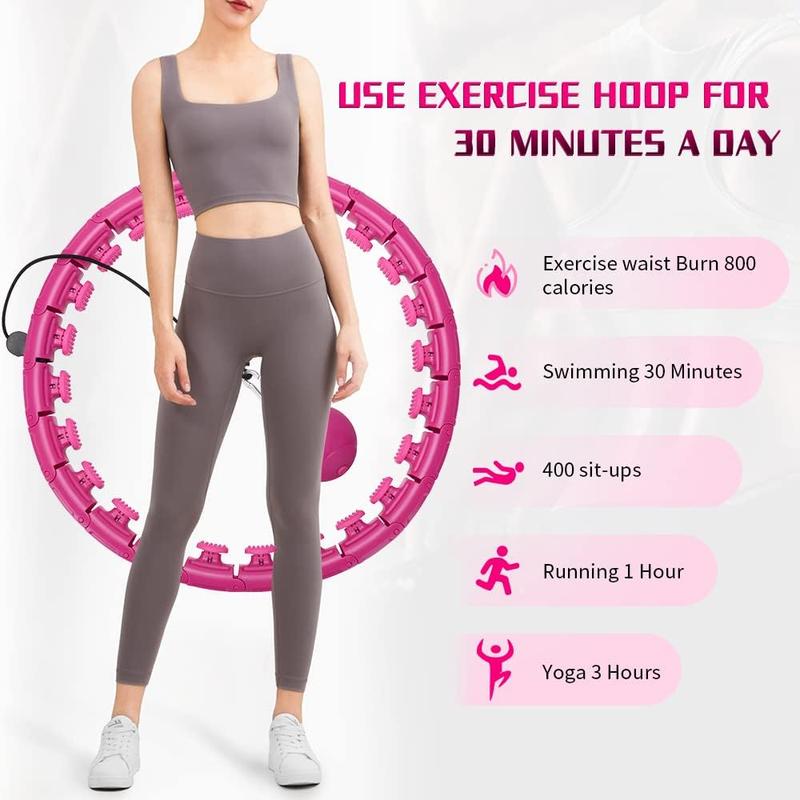 24 Links Detachable Smart Weighted Hula Loop, Durable Fitness Equipment for Women, Hula Loop for Home, Gym, Infinity Loop