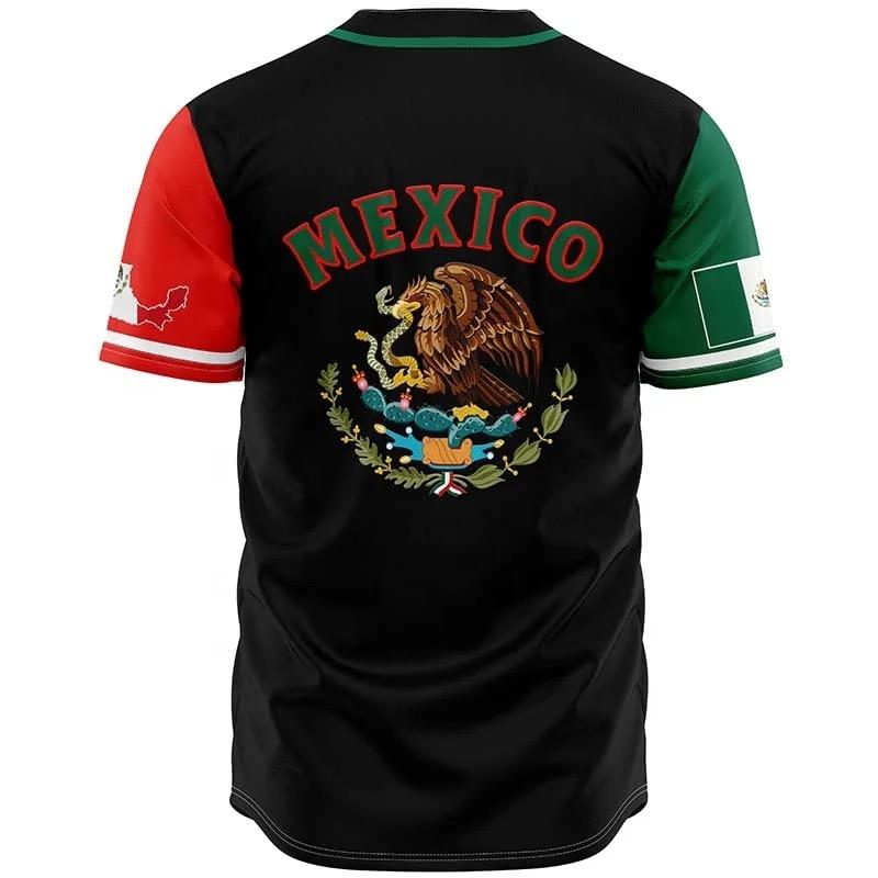 Unisex Adult Mexico Baseball Jersey Breathable Comfortable Quick Dry Water-Resistant Man Woman