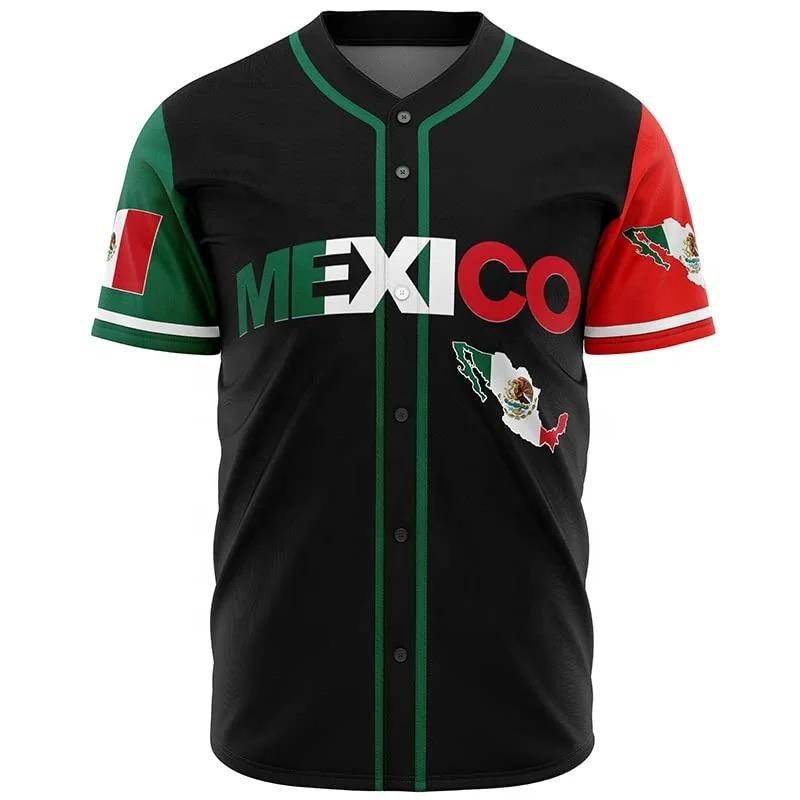 Unisex Adult Mexico Baseball Jersey Breathable Comfortable Quick Dry Water-Resistant Man Woman