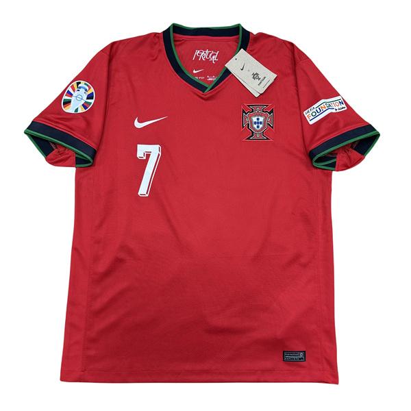 NIKE Euro 2024 Portugal Home Cristiano Ronaldo NO.7 Red Short Sleeve Football Jersey