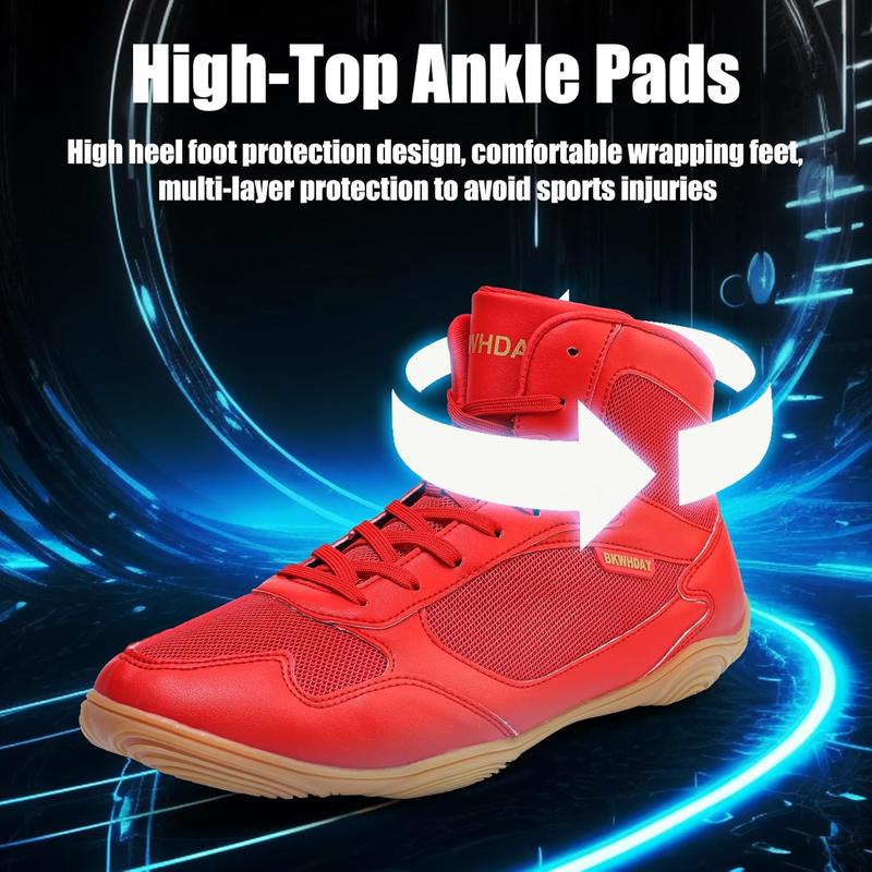 High Top Men Wrestling Shoes Boxing Shoes for Men Pro Wrestling Boots Fitness Weightlifting Powerlifting Shoes