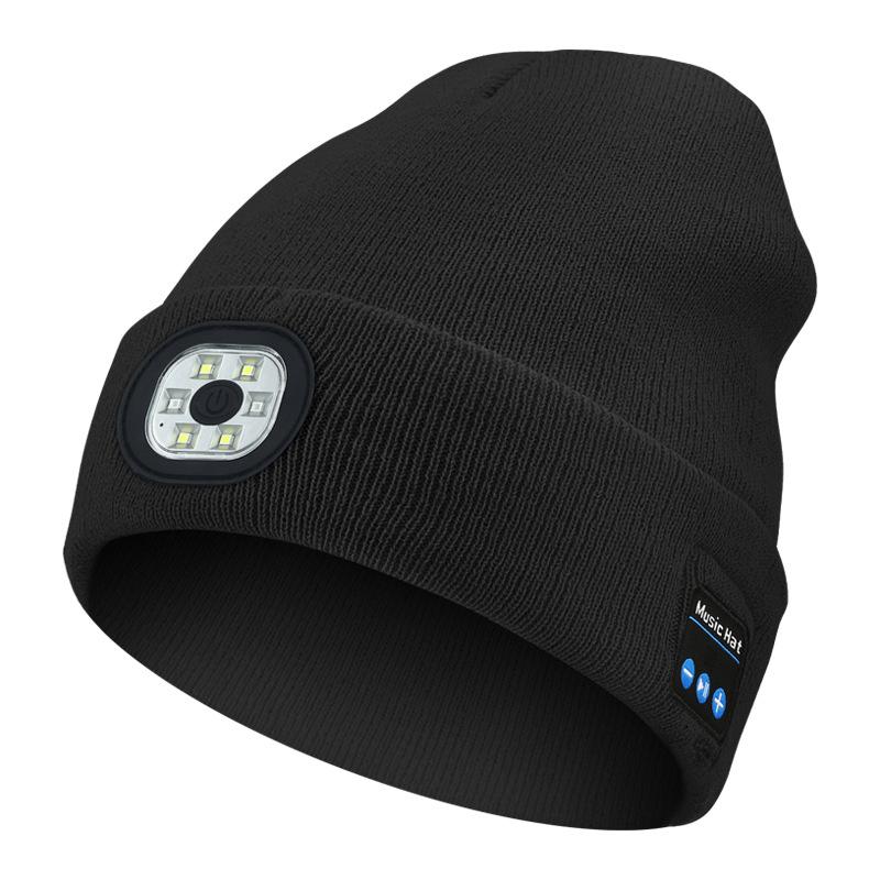 Bluetooth Beanie with LED Headlight and Removable Speakers, USB Rechargeable Knit warm winter Hat balaclava Hat for Music and Calling, sport,outdoor,Unisex Christmas Birthday Gift,Christmas gifts