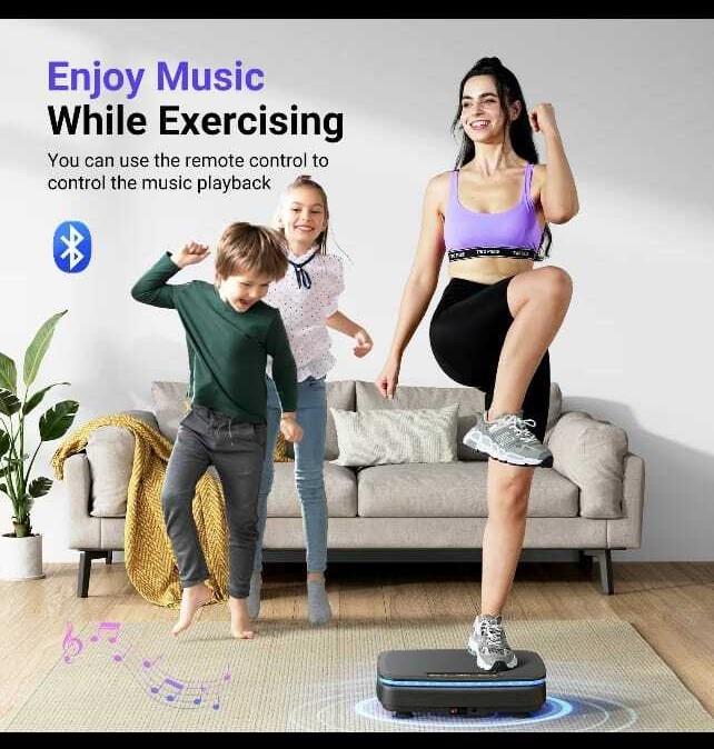 MERACH Vibration Plate Exercise Machine with Bluetooth & Light, Lymphatic Drainage Machine, Whole Body Workout Vibration Platform for Wellness and Fitness