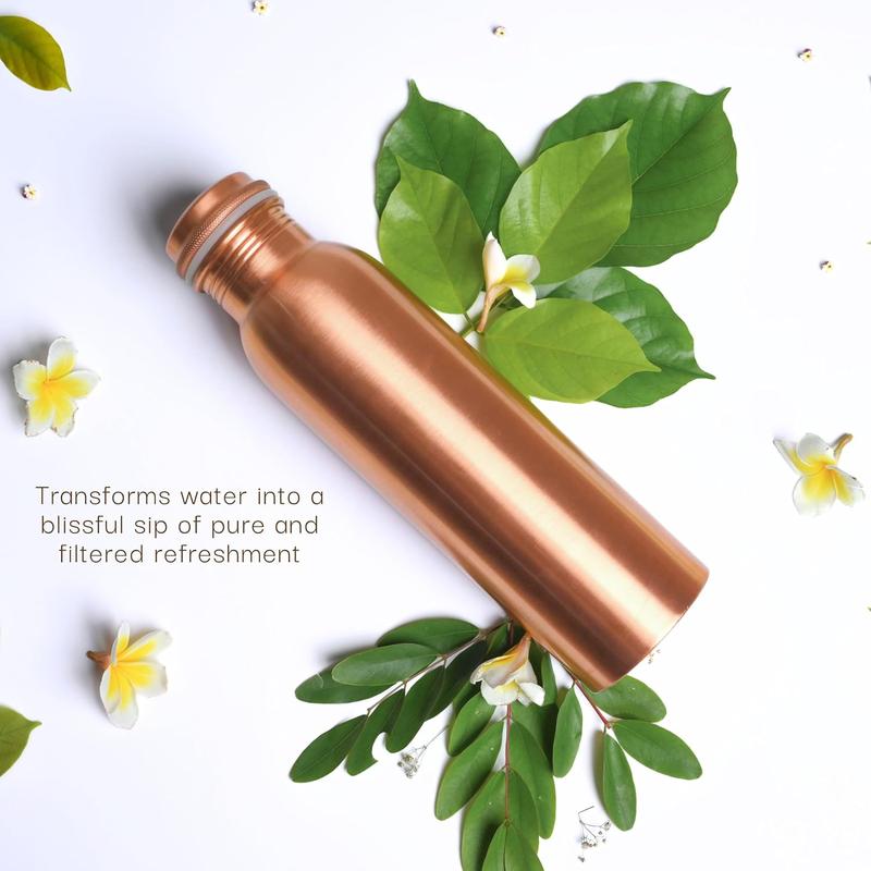 Copper Water Bottle 34 oz Leak Proof Design Vessel Ayurveda Health Pitcher for Sport Fitness Yoga 1000 ml