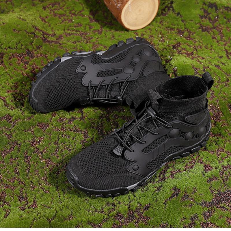 Outdoor Flying Woven Breathable Hiking Shoes for Men Women Non Slip Hiking Sports Shoes Mesh High Top Trekking Boots Lightweight Sneakers