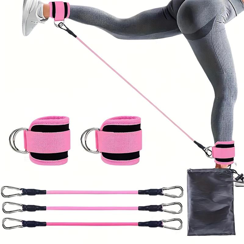 Ankle Resistance Band Set with Storage Bag, 3 Counts Ankle Bands & 2 Counts Cuffs, Resistance Bands for Leg & Butt Training, Christmas Exercise Bands for Home Gym, Gym Equipment Christmas Gifts