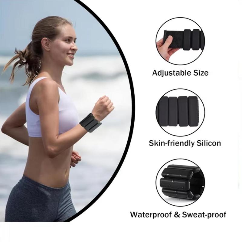 Adjustable Silicone Gym Waterproof Fitness Ankle Strap, 1 Pair Iron Ankle & Wrist Weight Strap, Christmas Gift, Wearable Ankle Weights, Arm Strength Training Equipment