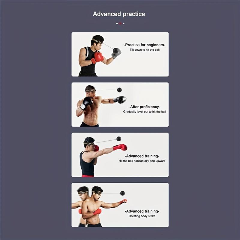 1pc Boxing Ball With Headband, PU Punch Ball, Raising Reaction Force Hand Eye Arts Headband Speed Ball, Boxing Equipment