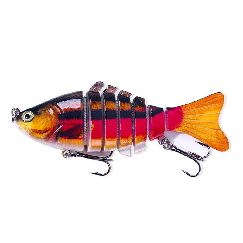 Artificial Fishing Lure, 1 Count Multi Jointed 7-section Fishing Bait with Hook, Lifelike Fishing Lure, Fishing Tackle, Outdoor Fishing Accessories