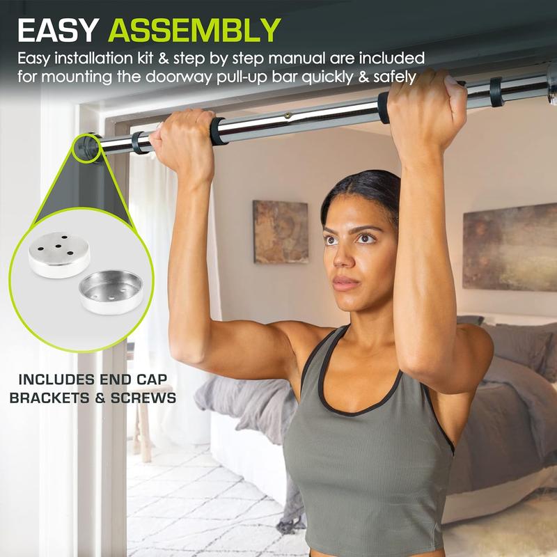 Fit Multi-Grip Chin-Up Pull-Up Bar, Heavy Duty Doorway Trainer for Home Gym