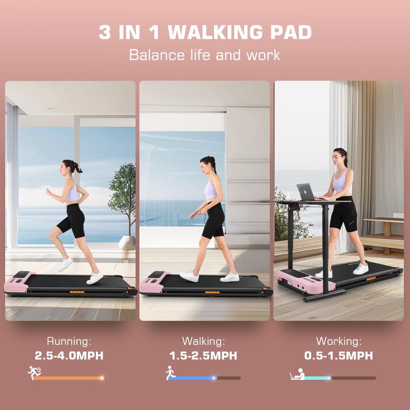 Ancheer-6000 Five Colors Young Fashion Under Desk Walking Mat Treadmill, 2024 Under Desk Electric Treadmill, Flat Portable Treadmill with LED Display and Remote Control, Installation-Free Walking Treadmill for Home Office