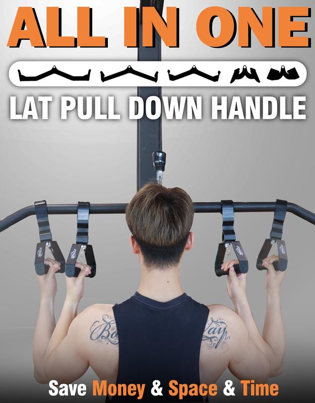 Fitarc 12 Level Grip Adjustment  2Pcs, Pull Up , LAT Pull Down Attachments Rowing  Adjustable Door Non-Slip Pull Detachable Lat Pulldown Bar Attachment Non-Slip Pull-Up Handles Non-Slip  Pull Up Handles