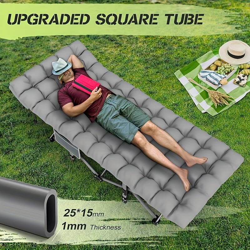 Home & Kitchen Portable Camping Bed, Adult Bed, 28-Inch Widened Heavy Duty Folding Bed, Maximum Load Capacity 600 Lbs, with Thick Cushion, Outdoor Camping Office, Home Nap
