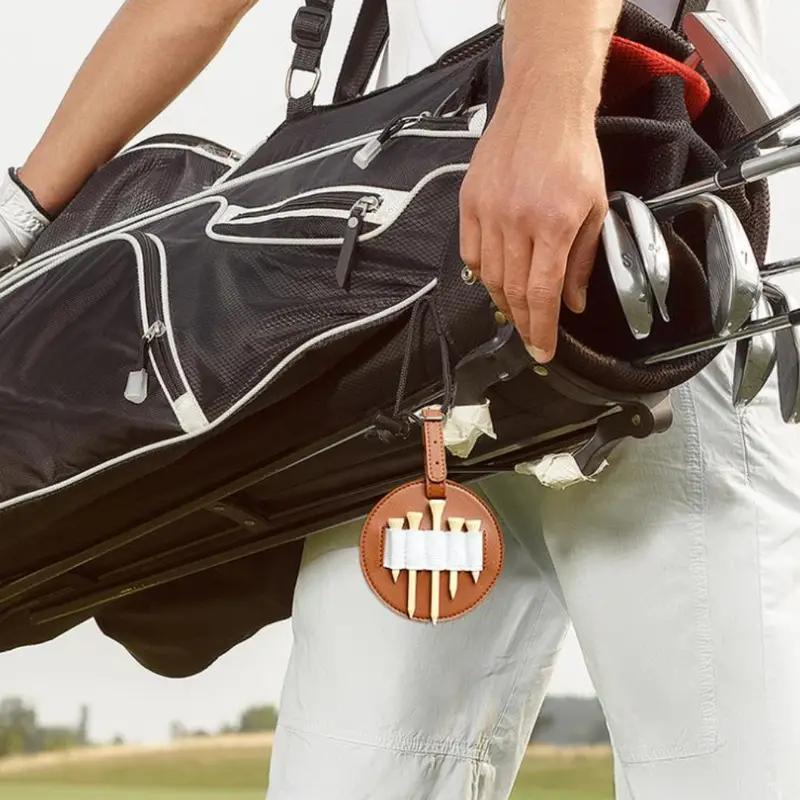 Golf Fairway Holder Kit, 2 Counts Double-sided Golf Fairway Bag with 10 Tees, Outdoor Waist Hanging Golf Accessories Storage Bag for Men & Women