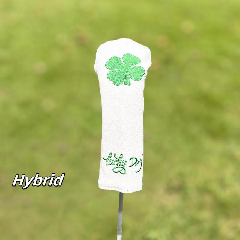 Four-leaf Clover Pattern Golf Club Head Cover, 1 4 Counts Durable Waterproof Golf Club Head Cover, Golf Accessories for Men & Women