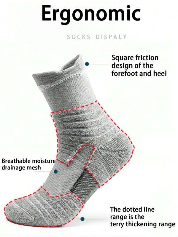 Men's Colorblock Crew Socks, Casual Non-slip Mid Tube Socks, Athletic Running Socks, Mid Calf Socks for Men, Knitting Socks for All Seasons