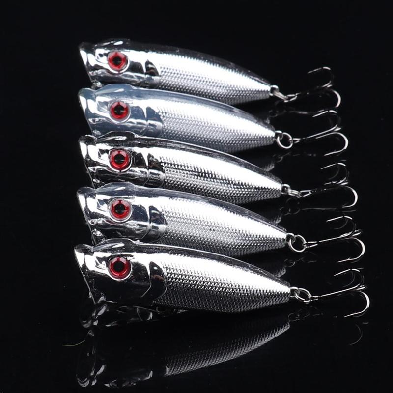 Artificial Plated Fishing Lure (5 Counts set), Simulated Fishing Lure with Hook, Fishing Accessories for Outdoor Fishing