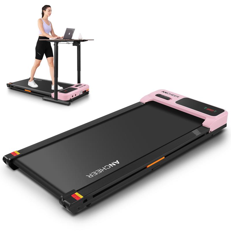 Ancheer-6000 Five Colors Young Fashion Under Desk Walking Mat Treadmill, 2024 Under Desk Electric Treadmill, Flat Portable Treadmill with LED Display and Remote Control, Installation-Free Walking Treadmill for Home Office