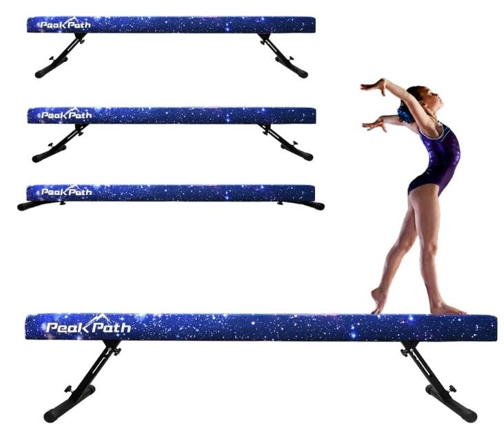 8FT Adjustable&Foldable Gymnastics Balance Beam,Home Gym Equipment,Easy Assembling and Storage,No Tool Require,for Kids Children Girls Training