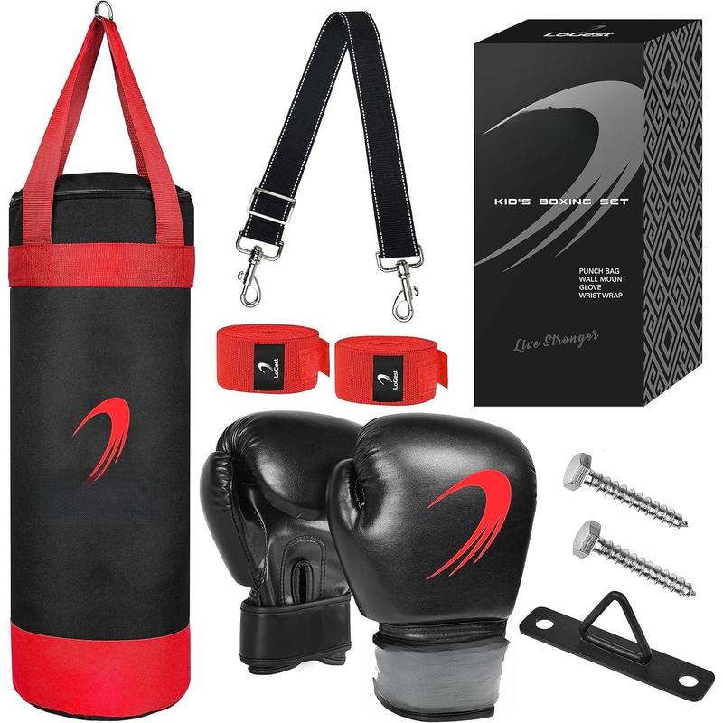 Punching Bag for  Boxing Set - Suitable for  Punching Bags 3-8  of  - Boxing Gloves & Hand Wraps Included - Youth  Boxing MMA Kickboxing Muay Thai Karate Punching Bag