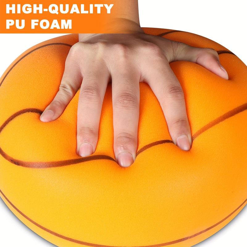 2 PCs Silent Basketball Band Rim, Indoor Foam Basketball 29.5 Inch (No.7) Training Quiet Ball Fengshui Ball Indoor Noiseless Bouncing Basketball Gift for Teenagers Kids Adults