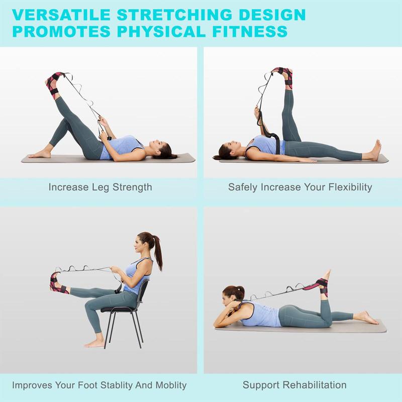 Yoga Leg Stretching Strap, Adjustable and Durable Design Achilles Tendonitis & Hamstring, Provides Gentle and Effective Stretching