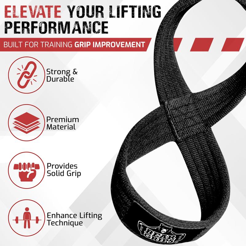 Figure 8 Lifting Straps, Heavy Duty Lifting Straps Figure 8, Powerlifting Figure 8 Straps, Strongman 8 Figure Straps, Weight Lifting Straps, Deadlift Straps, Cotton Figure 8 Wrist Wraps