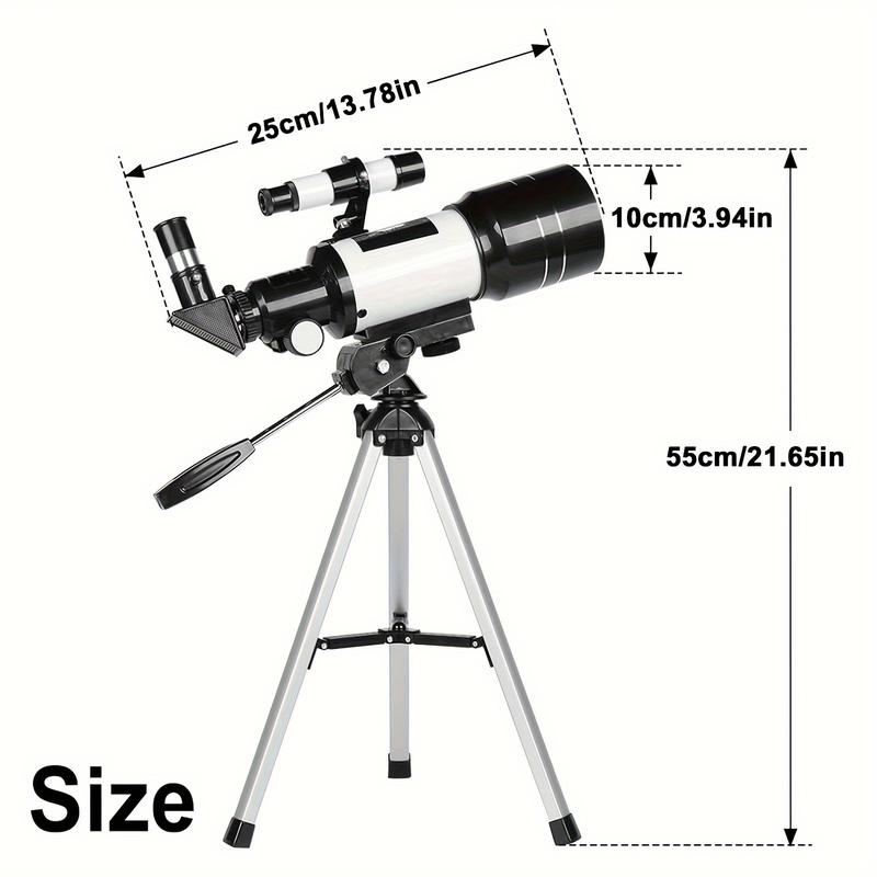 150X Telescope, 70mm Aperture Telescope For Adults High Powered, Portable Astronomical Telescope Mobocular With Tripod Phone Holder, Eyepiece, Barlow Lens, Perfect For Nature Viewing, Education, And Exploration, Best Christmas Gift For Your Family