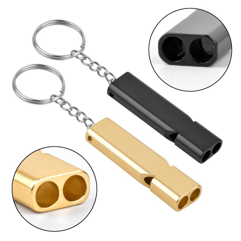 Outdoor Whistle, 3 Counts Multicolor Aluminum Alloy Whistle Set, Sports Whistle with Keychain for Outdoor Camping Hiking