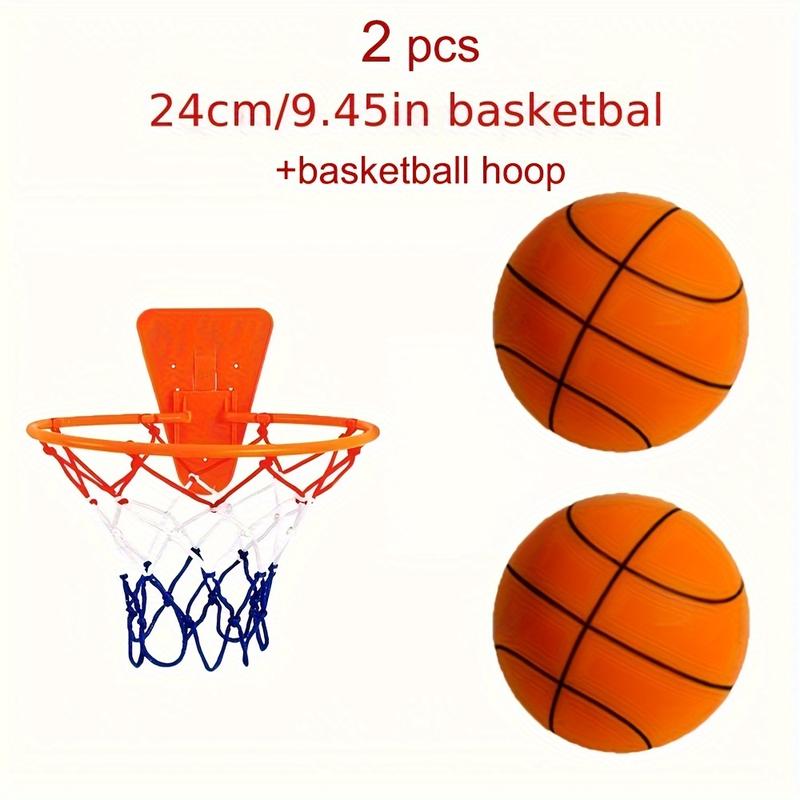 2 PCs Silent Basketball Band Rim, Indoor Foam Basketball 29.5 Inch (No.7) Training Quiet Ball Fengshui Ball Indoor Noiseless Bouncing Basketball Gift for Teenagers Kids Adults