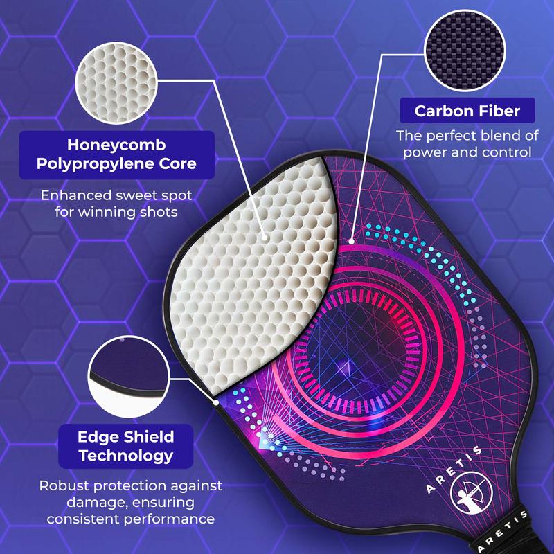 Pickleball Paddle Set of 2 | Advanced Carbon Fiber for Enhanced Control | Includes 4 High-Performance Balls & Durable Bag | Ultra-Lightweight 7.8oz | Ergonomic Grip | Perfect for Beginners