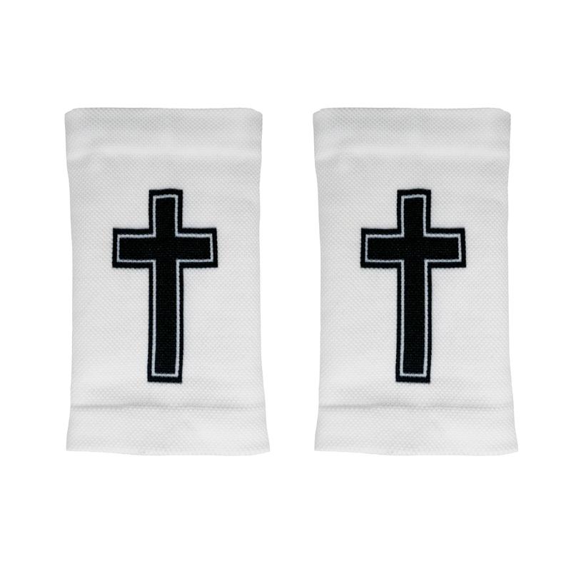 Faith Cross White Wrist Support Sleeves