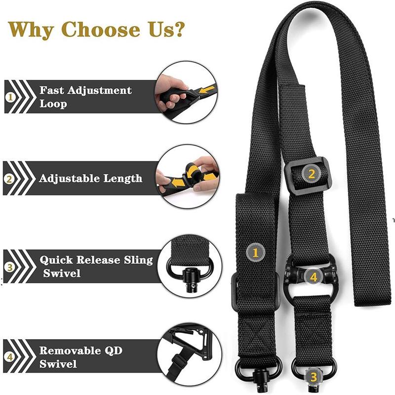 Adjustable Two-point Strap, 1 Count Durable Strap for Hunting and Tactical Use, Adjustable Nylon Strap for Comfort and Stability