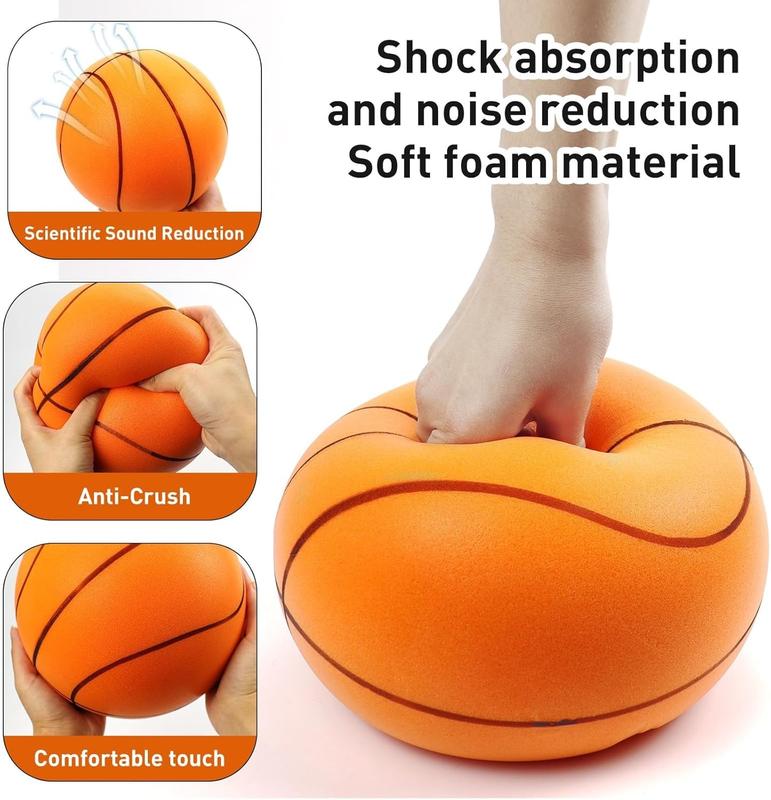 Silent Basketball, Quiet Bounce Basketball, Hush Handle Silent Basketball, Uncoated High-Density Foam Ball