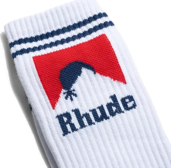 Rhude for Men Women 5-Pair Funny Letter Cotton CrewSocks sport socks grip socksfootball socks