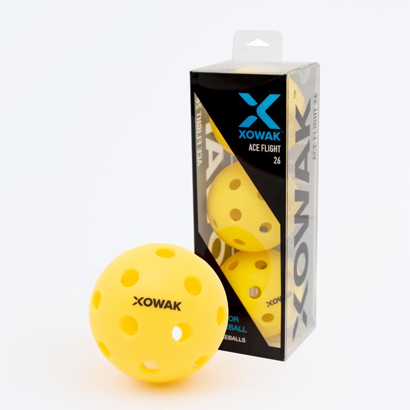 Xowak Ace Flight 26 Pickleball Balls for Indoor Play - Ultra-Durable Polythene, 26 Precision Holes - No Warm-Up Needed - Neon Yellow - USAPA Approved, Pack of 12 USA Approved Outdoor Pickleballs