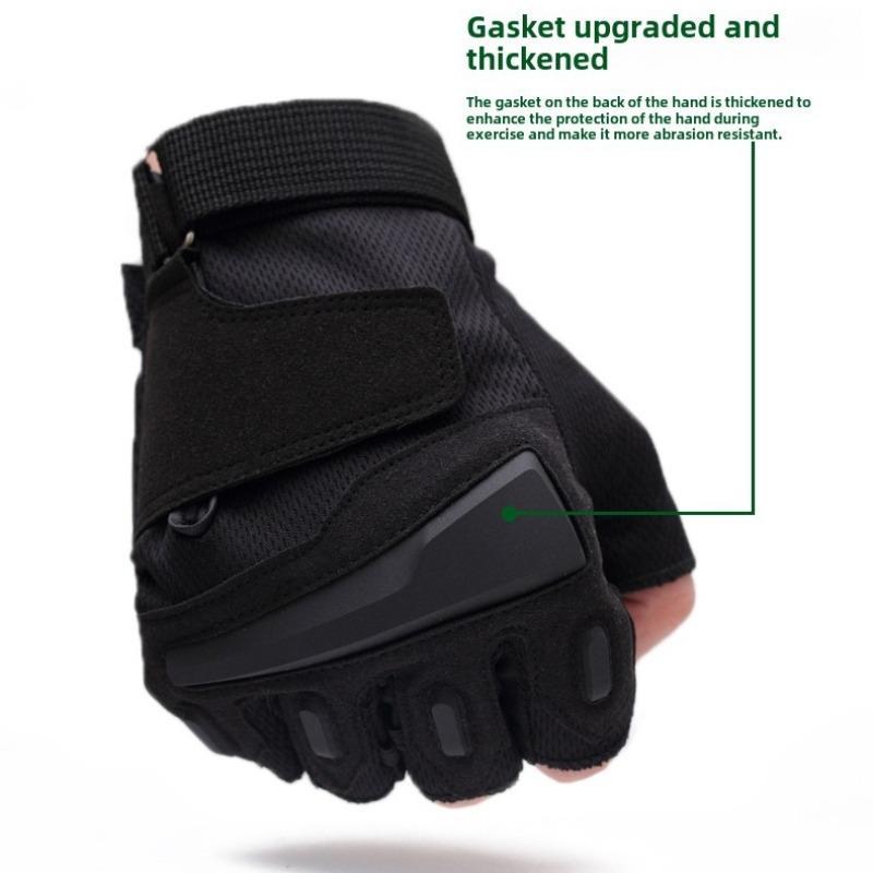 Sporty Unisex Breathable Non-slip Sports Fingerless Gloves, 1 Pair Velcro Closure Half Finger Gloves, Sports Gloves for Gym Workout Cycling Outdoor Activities