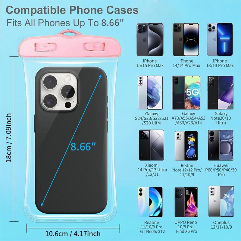 Waterproof Phone Case with Lanyard, Waterproof Phone Bag, Universal Waterproof Phone Protective Cover for Outdoor Swimming Rafting